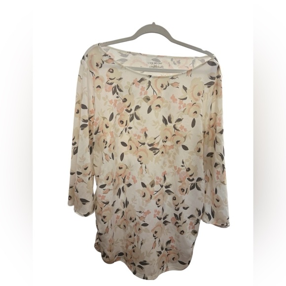Lane Bryant Floral Tunic 3/4 Flutter Sleeve 18/20 - Picture 2 of 3